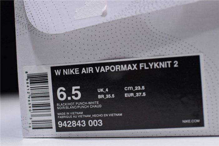 nike mens air vapormax flyknit 2.0 hot punch 942842-003