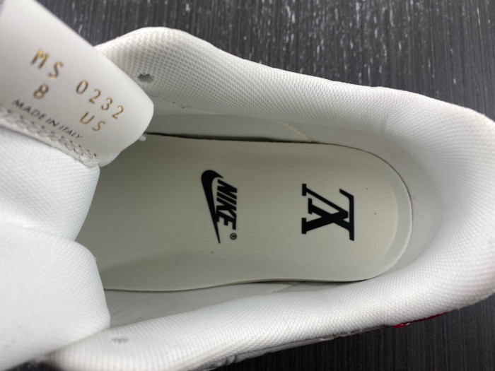 nike low air force 1 x white red