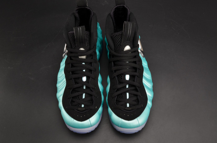 nike air foamposite pro “island green” metallic platinum mens 624041-303