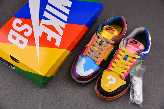nike dunk low "what the S*per mario" custom dh0952-101